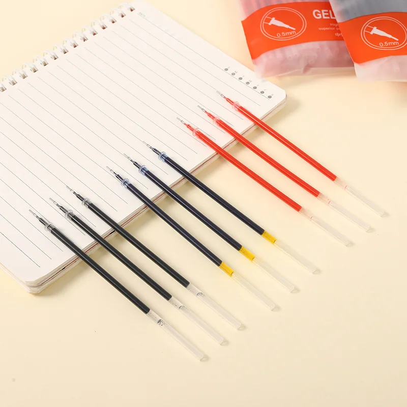 100pcs Needle Head Type Refills Blue Black Red Ink For Neutral Pen Replacement Signature Rods Business School Office Stationery