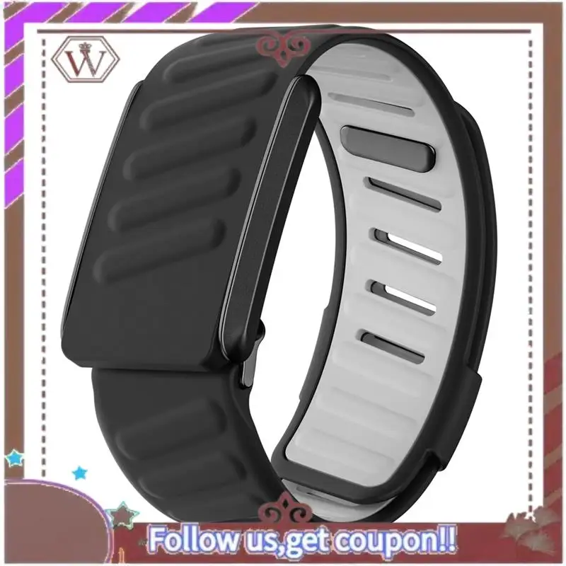 ABBG-Sport Flex سوار معصم ناعم الملمس سيليكون مقاوم للماء ومقاوم للعرق متوافق مع Forwhoop 4.0 Sport Band Blac