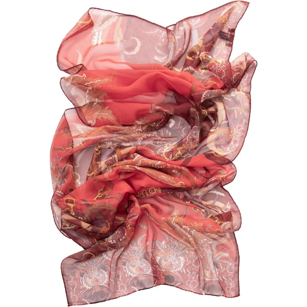 100% Silk Long Scarves for Women - Italian Crafted, Fashionable & Luxurious