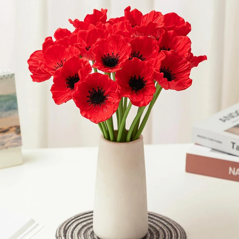 3/5 Stück künstliche Blumen, Blumenstrauß, Seidenmohn, künstliche Blumen für Heimdekoration, Garten, Party, Hochzeit, Dekoration, DIY-Zubehör – Detail 6
