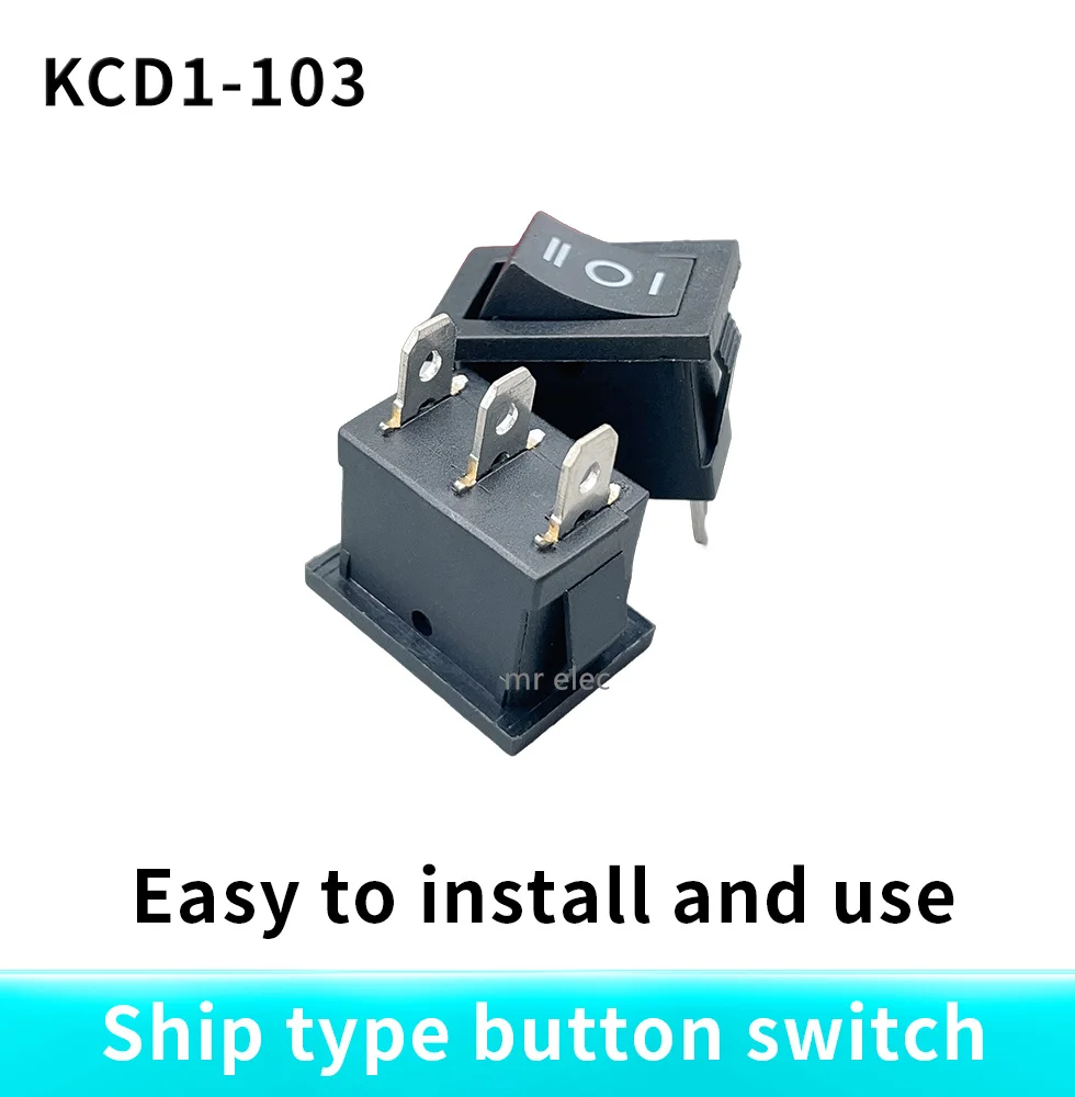 1 Pcs KCD1 Mini Hitam 3 Pin/6 Pin On/Off/Pada Rocker Switch AC 6A/ 250V10A/125V