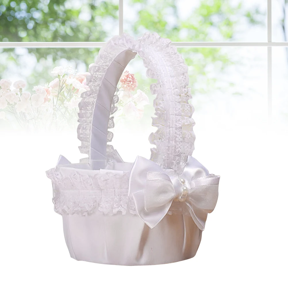 

Flower Girl Baskets Wedding Flowers Basket Portable Bride Baskert Romantic Atmosphere Petals C ies Special Events