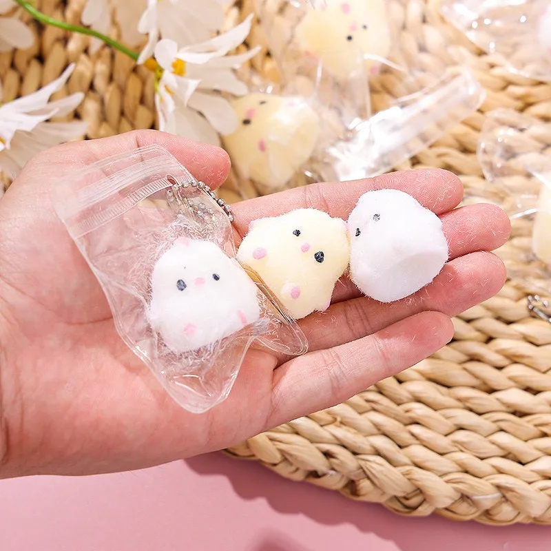 Cartoon Cute Handmade Silicone Squishy Mini Chick Stress Relief Soft Slow Rebound Sticky Squishy Keychain Pendant Keychain Gifts