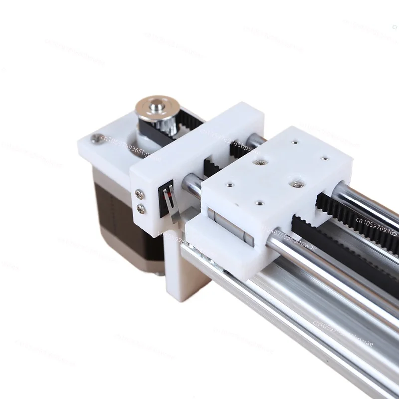 

Linear Slide, Synchronous Belt Linear Double Bearing Guide Slide DIY Guide, Stepping Servo Motor Worktable