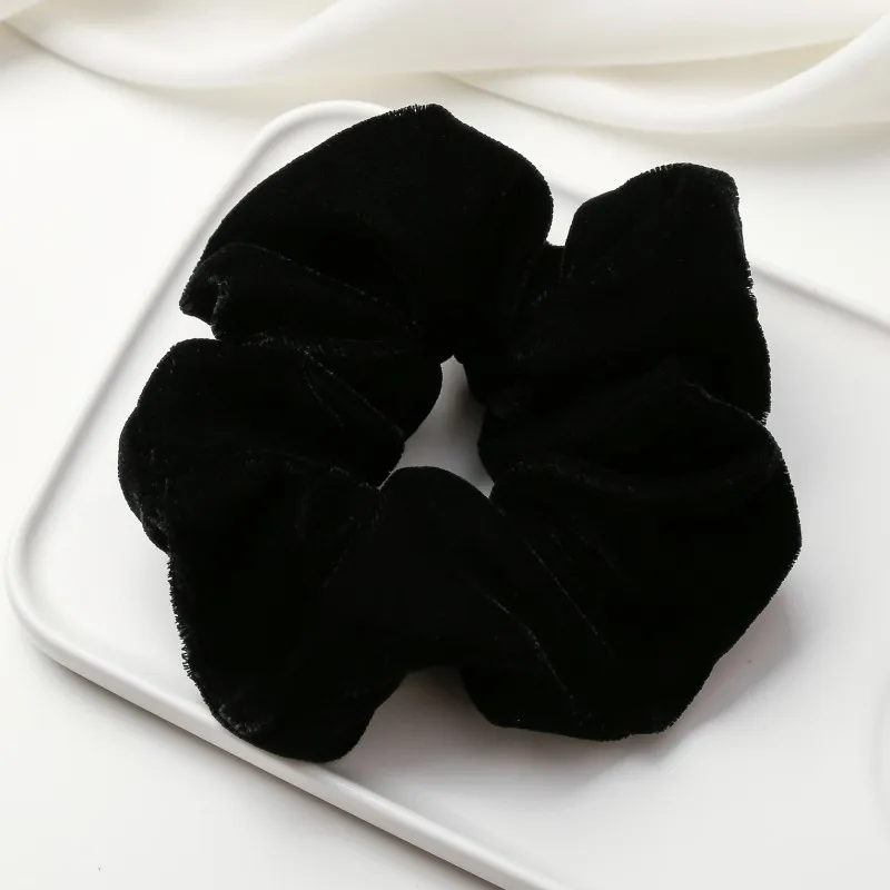 Scrunchies para el cabello de terciopelo rojo suave de alta calidad para niñas, lazos elásticos para el cabello, accesorios para el cabello