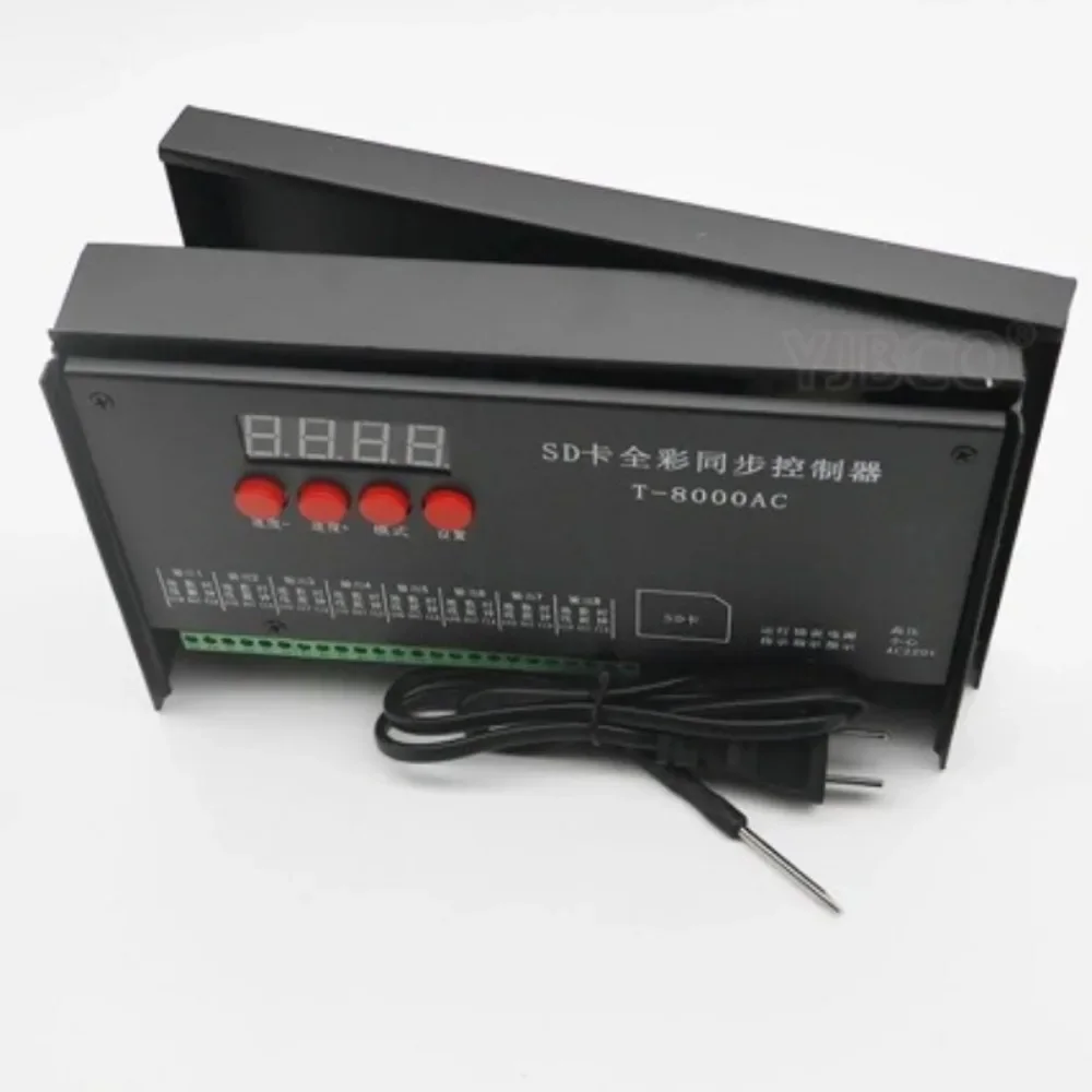 AC110/220V To DC5V 12V 24V LED Waterproof Pixel Controller T-8000 AC SD Card Controller WS2811 WS2812b Sk6812 Ws2815 Led Modules