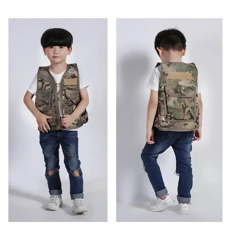 Hunting Children Tactical Combat Camouflage Clothing Vest Army Kids Adults Uniforms For Forces Military Cosplay Jungle Costumes