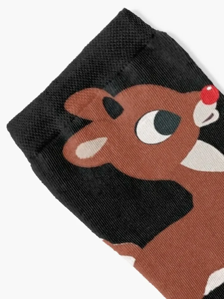 Classic Rudolph and Clarice Christmas Red Nose Reindeer Socks bright garter summer Thermal man winter Socks Female Men's