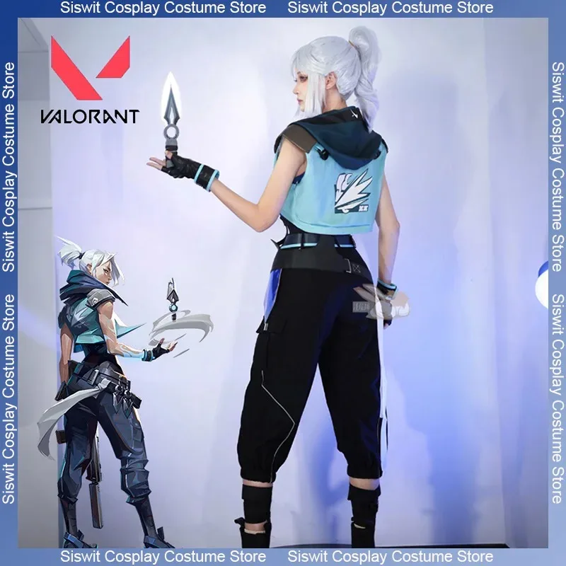 

Game VALORANT Jett Cosplay Costume Fighting Uniform Accessories Full Set Hero Character Dress Up Anime Carnival Party Outfits