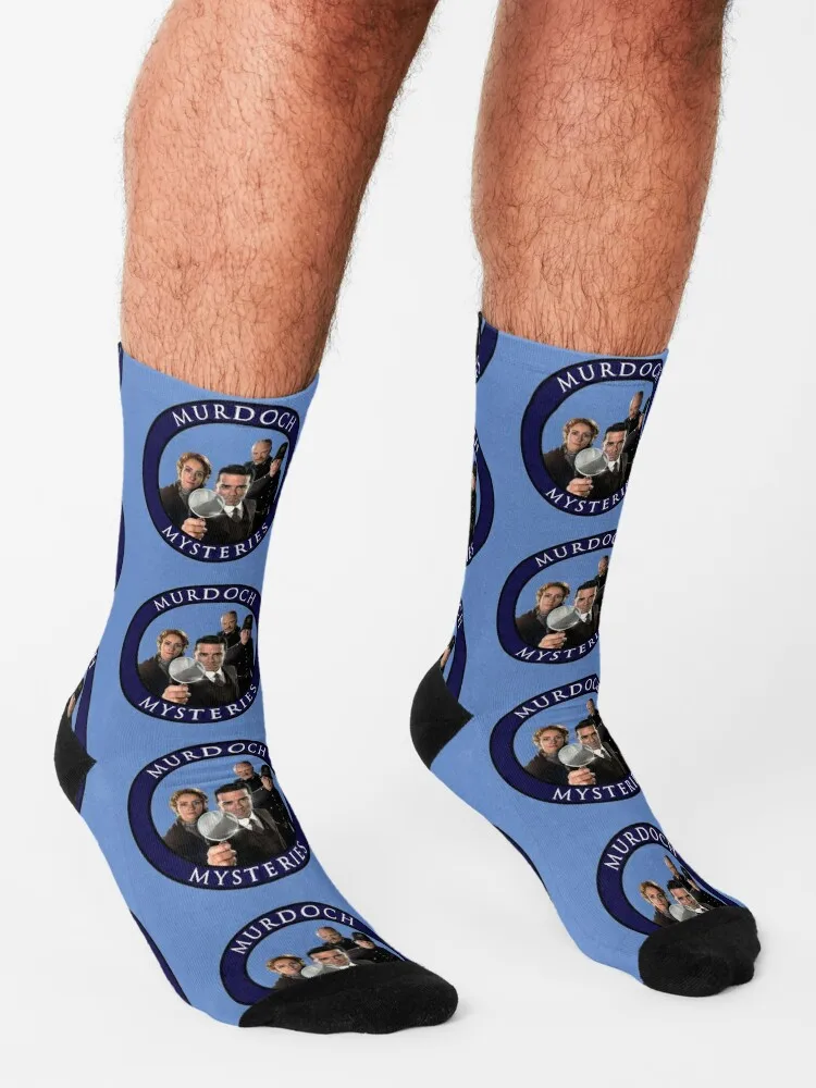 Murdoch-Calcetines deportivos esenciales para hombre y mujer, diseño de misterio en azul, Botas de senderismo, calcetines de diseñador