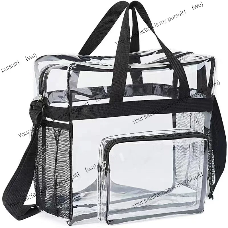 

Portable PVC Clear Large Capacity Handbag Women's Fashion Waterproof Casual Simple Crossbody Shoulder Bags Purse Stadium Approve