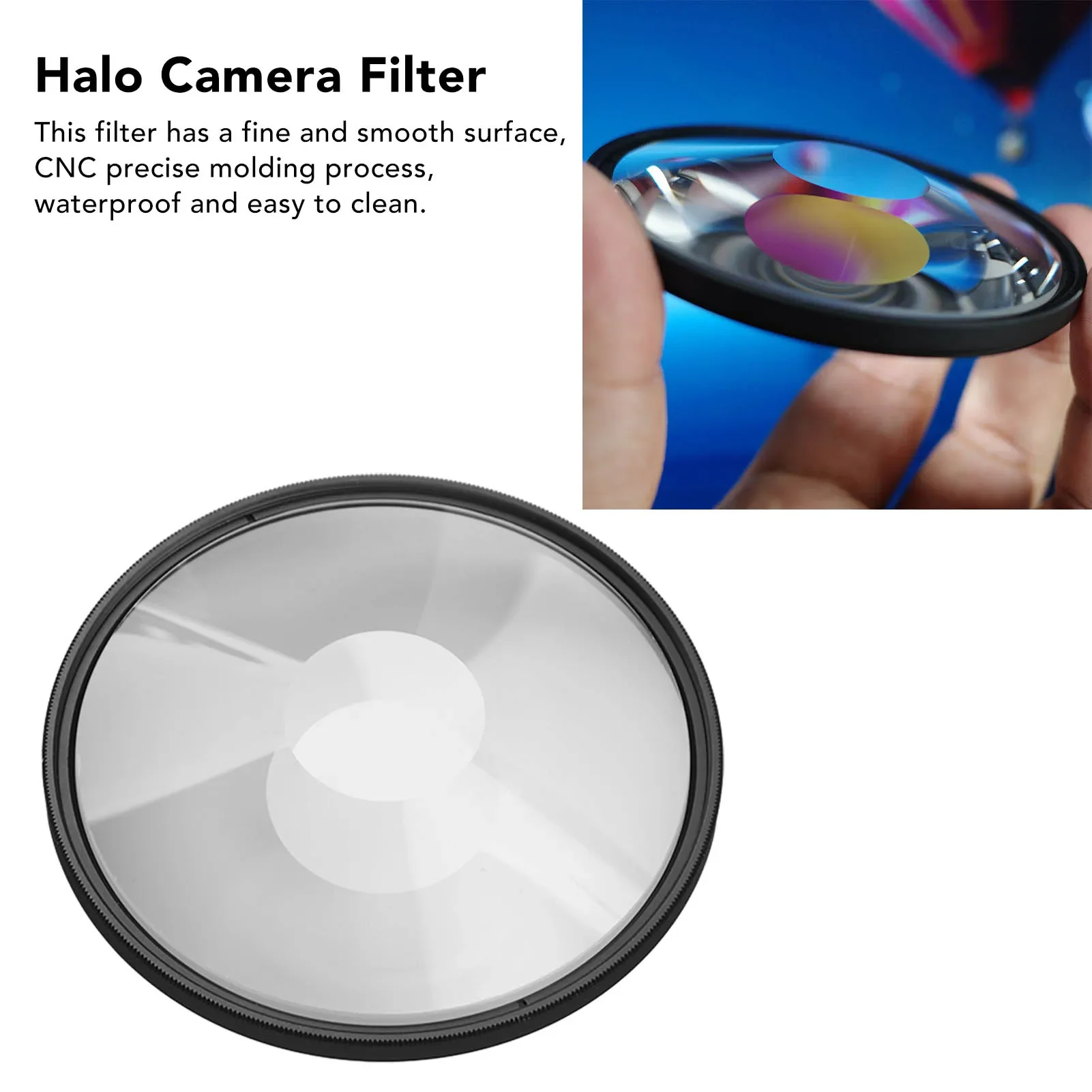 

Halo Swirl Camera Filter Halo Special Effects Filter Widely Used Grease Resistant Optical Glass for Landscape Photography