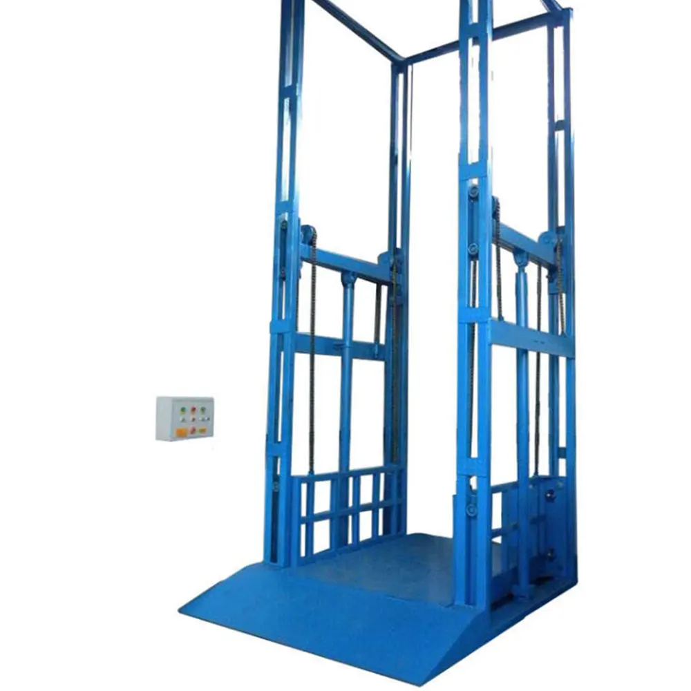 Simple Warehouse Lift, Electric Hydraulic Lift Platform, Fixed Industrial Hoist, Rail-type Anti-fall Freight Elevator