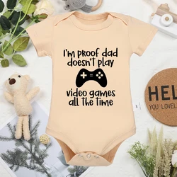 Newborn Onesies Summer Comfy Breathable Letter Print 100% Cotton Baby Girl Romper Clothes O-neck Khaki Toddler Boy Bodysuit