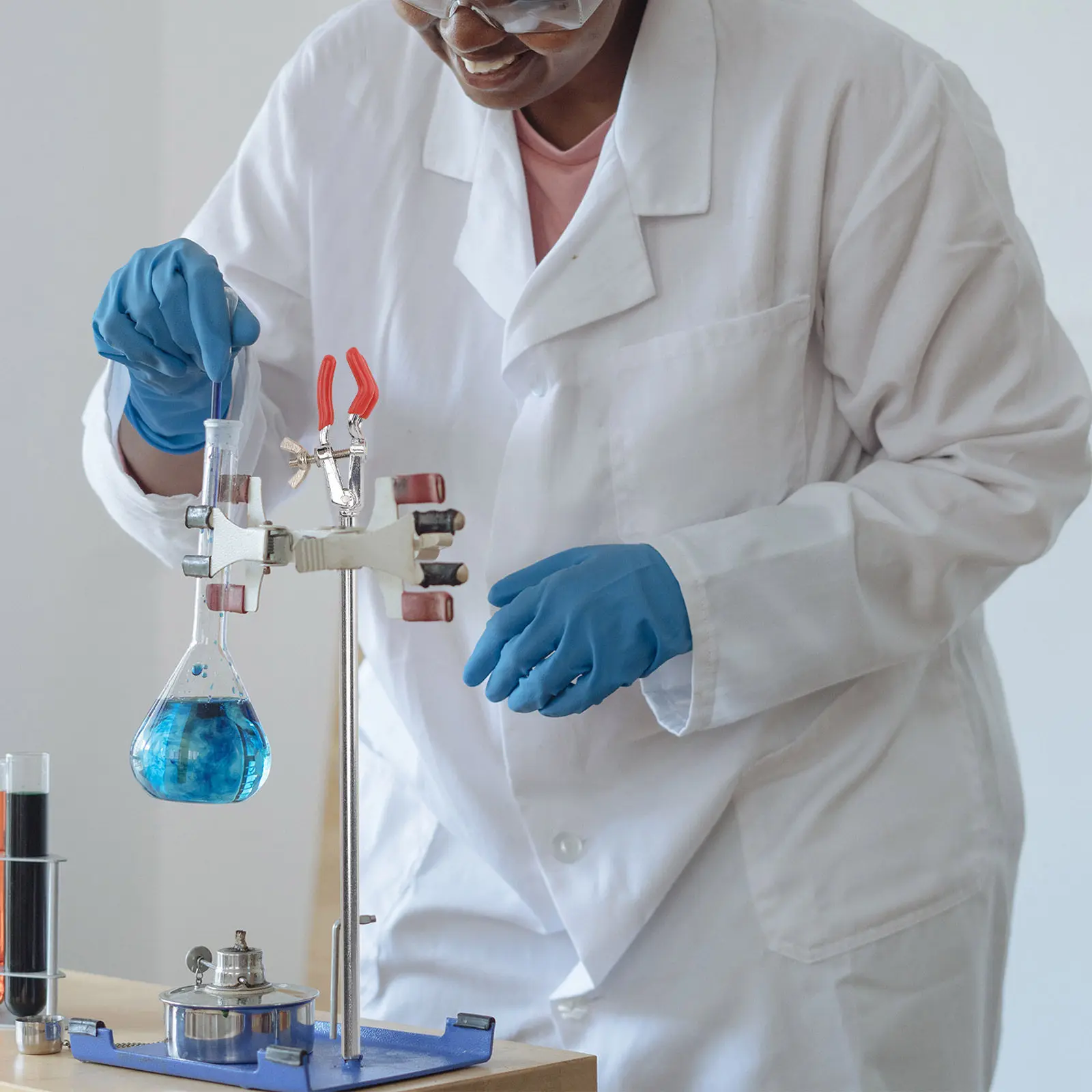 1 set Beaker Clamp Zinc Alloy Lab Stand Clamp Set For Holding Flask Tube Clips Chemistry Experiment Equipment Laboratory