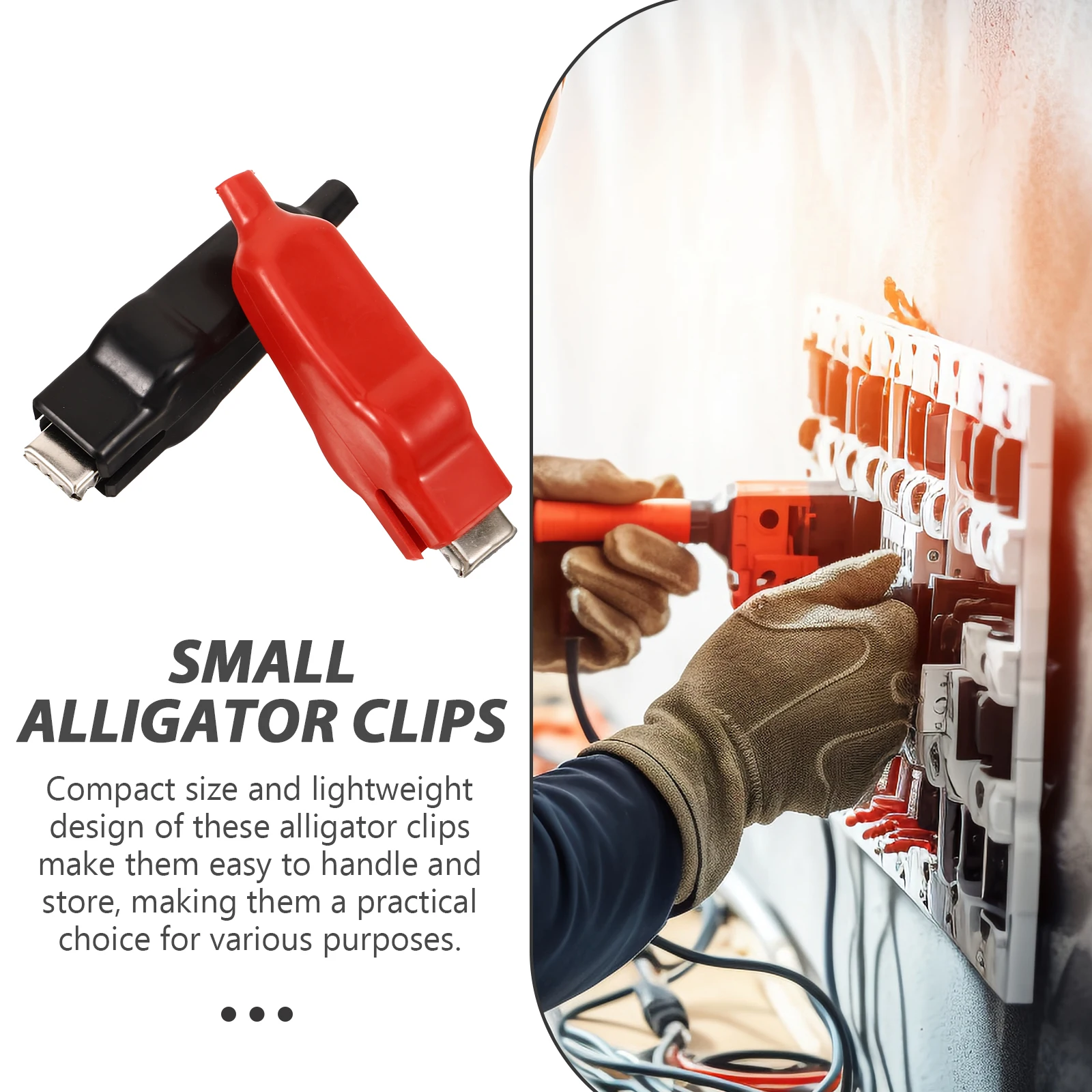 

8pcs Alligator Clips Circuit Test 4Red 4Black Mini Electrical Clamps Stainless Steel Repair Tool Kit Practical Use