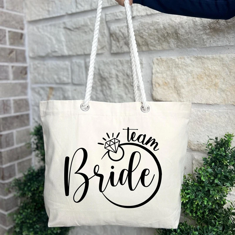 

Team Bride Canvas Tote Bag Bridal Party Bag Wedding Bachelorette Party Bridal Shower Decoration Bridesmaid Bride To Be Supplies