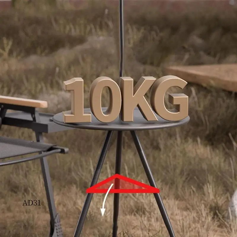 

New-Round Camping Table Double Layer Small Folding Table Compact Beach Camp Accessories Backpacking Tool For BBQ Picnics