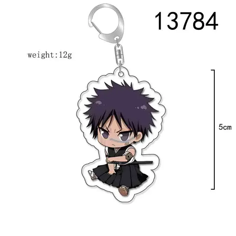 Anime Bleach Acrylic Keychain Fashionable Kurosaki Ichigo Ishida Uryuu Kuchiki Handcuff Cartoon Figurines Keychain Bag Charming