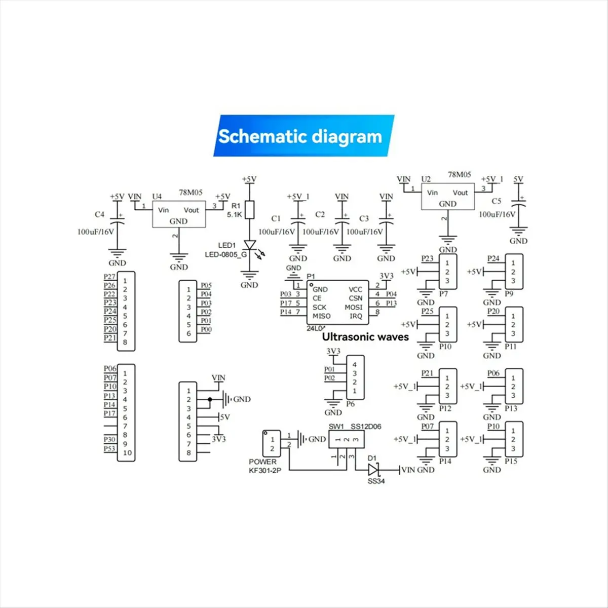 Top Sale 8 Way PWM Servo Drive Expansion Board Robot Arm Control Onboard 2.4G Receiver Servo Expansion Board