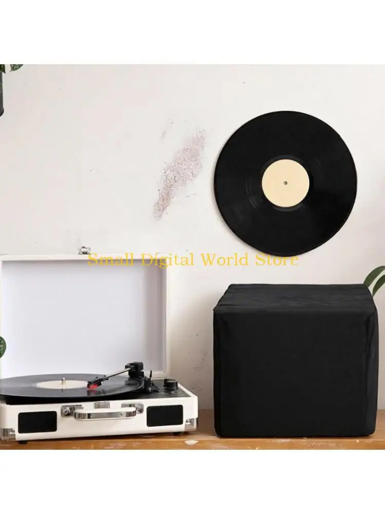 77UB Black Velvety Protectors Spandex Texture for 12inch Record Collections