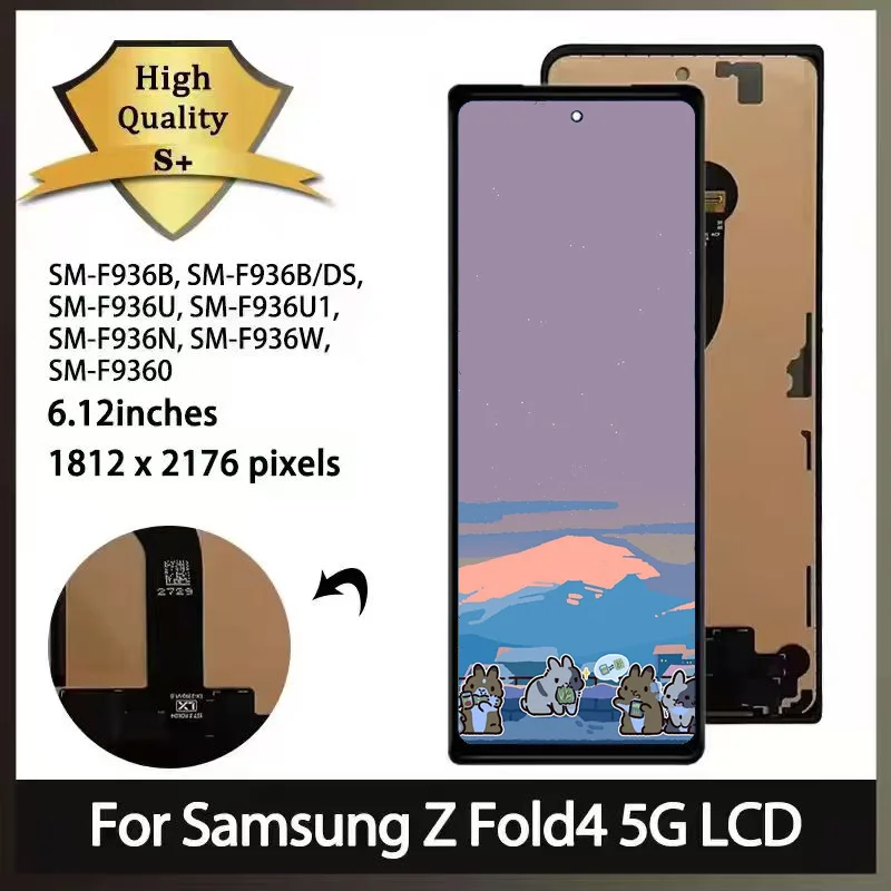 TFT Z Fold 4 Display Screen For Samsung Z Fold4 5G LCD F936 F936B F936U Display Touch Screen Digitizer Assembly Repair Parts