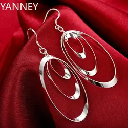 Jewelry 925 Sterling silver Earrings charms round for women girl wedding engagement jewelry noble beautiful fashion