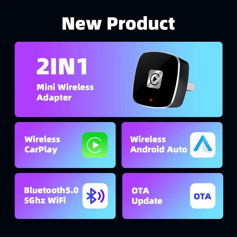 

Portable Auto Electronics Dongle Wireless Carplay for Android Auto Universal Car Accessories Wireless Carplay Adapter