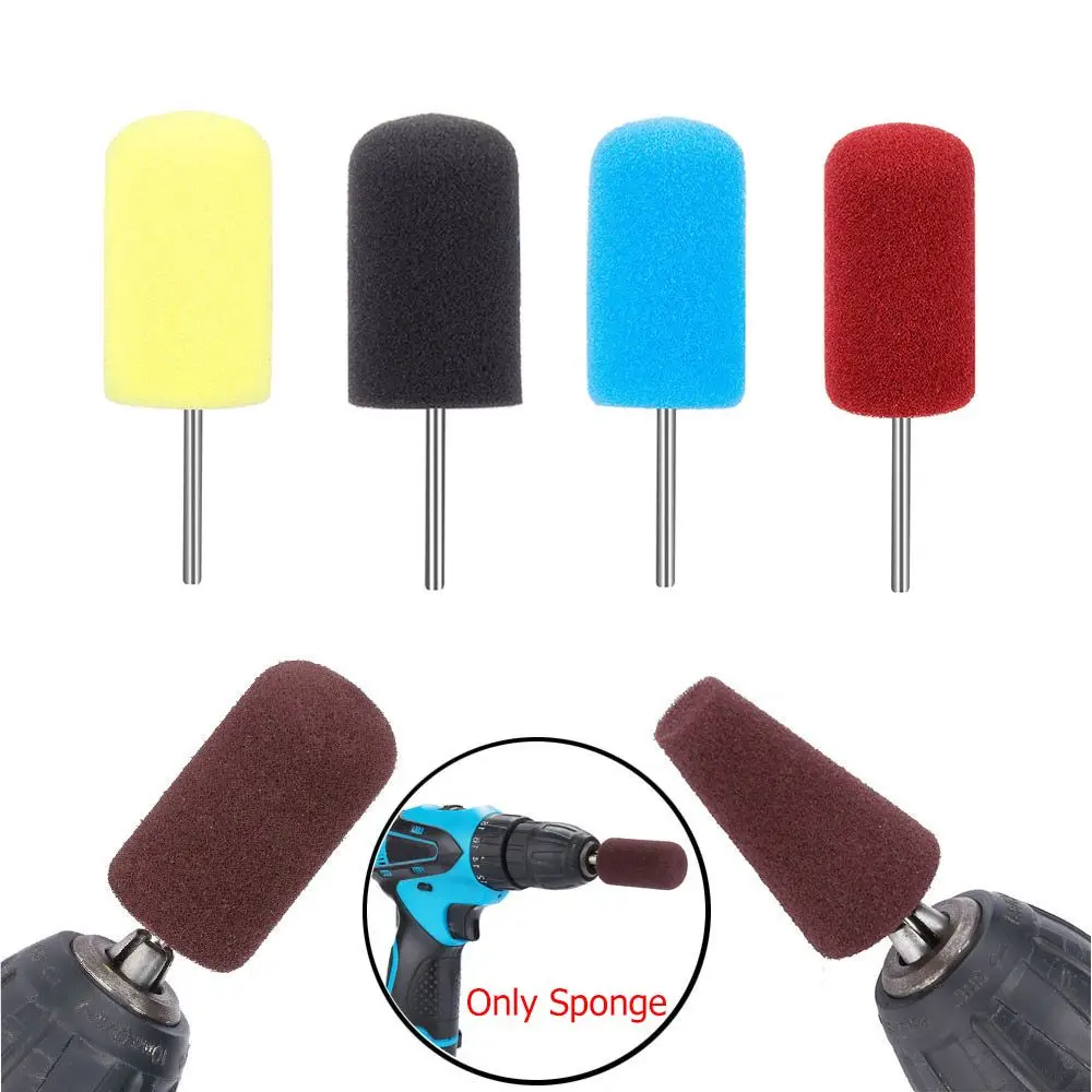 

4Pcs/set Practical Car Wheel Sponge Cone Round Metal Hub Polish Buffing Shank Polishing Pad Car Cleaning Accessories