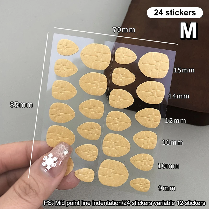 240pcs/10 Sheets Kraft Paper Double Side Jelly Glue Full Cover Nail Adhesive Tabs False Nails Sticker For Handmade Press On Nail