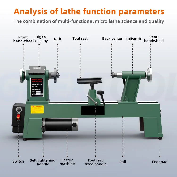 Woodworking Lathe DIY Multifunctional Micro Machine Tool Small CNC Automatic Lathe Household Wood Spinning Machine Buddha Bead