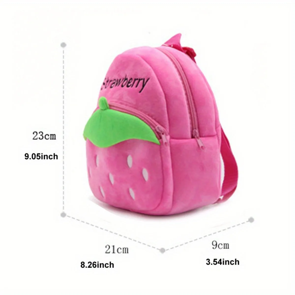 Baby Bags Plush Kid Backpack Cartoon Strawberry Schoolbag Pink Fruit Style Preschool Storage School Bag Birthday Gift for Girls