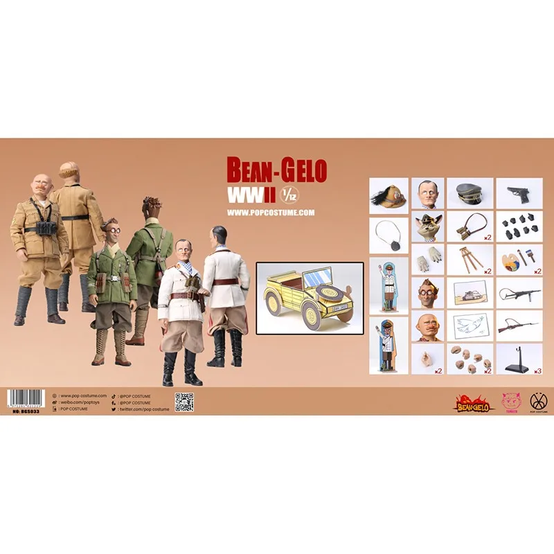 POPTOYS Original 1/12 Big Head Soldier Finished Product Mobile Soldier Doll Model Toy Gift Collection Ornament in Stock