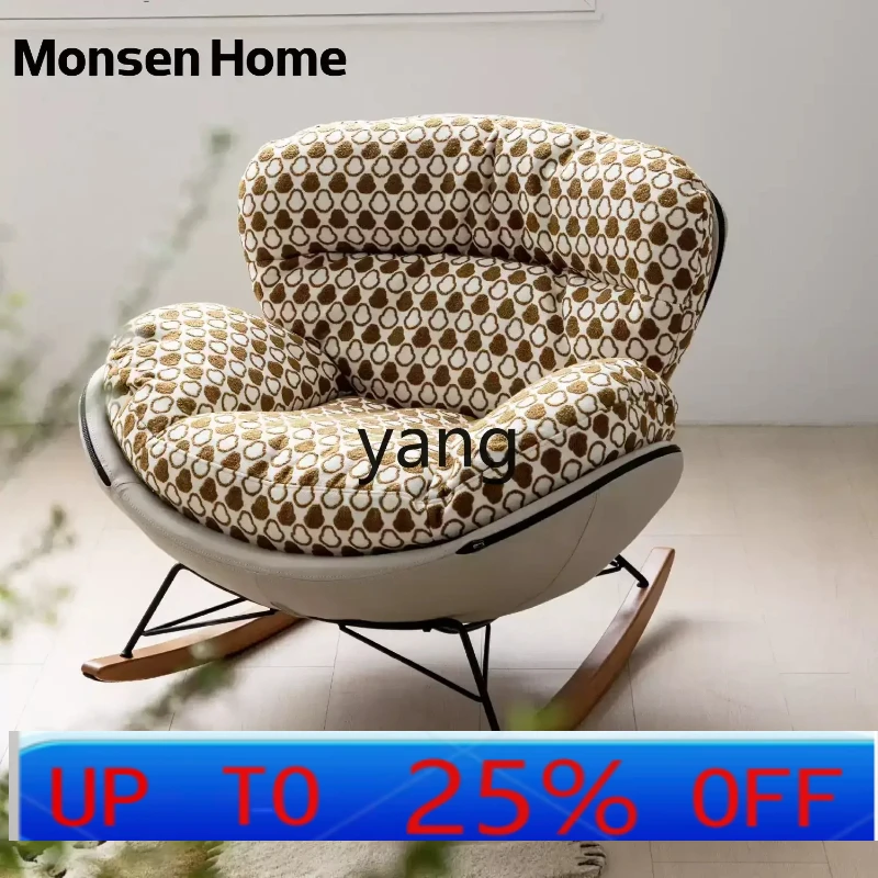 

Кресло-качалка LTT из французской ткани с вышивкой, современное, из массива дерева, в ретро-стиле, для дома, одноместное, для отдыха.