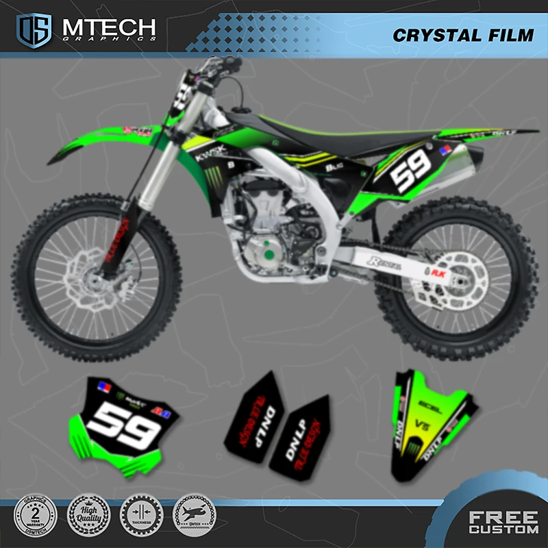 

DSMTECH For Kawasaki Graphics Background Decals Stickers kits For 2016 2017 2018 KXF450 KX450F 007
