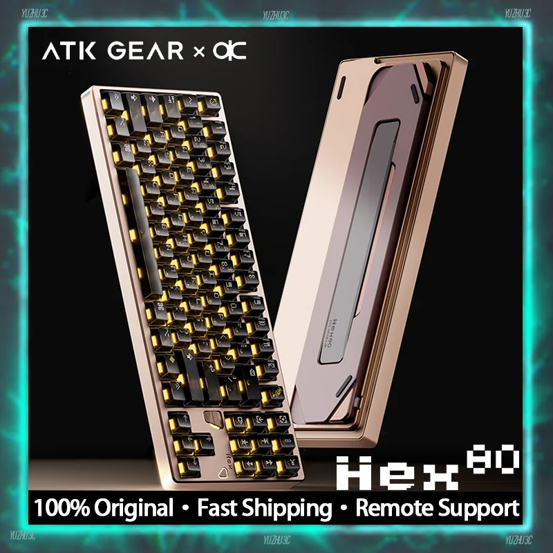 

ATK × QK Hex80 HE Gaming Keyboard Hall Effect OWLAB Ti Switch Rapid Trigger Booster 0.005mm RT 8kHz Polling Rate CNC Aluminum