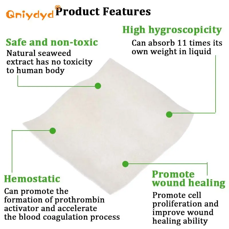 1Pc Alginate Medical Dressing Wound Dressing Sterile Hemostatic Thin Healing Pad Hydrocolloid Adhesive Patch