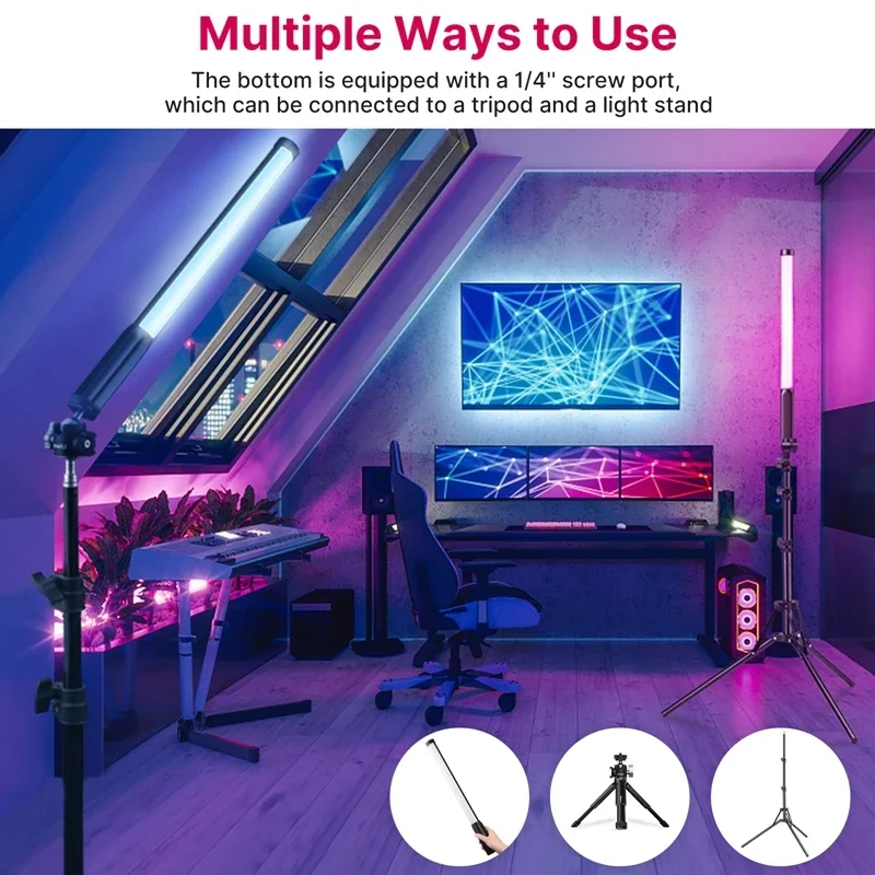 オリジナル Ulanzi VL119 RGB ハンドヘルドライトワンド 2500-9000K 調光可能な軽量 50 センチメートル RGB ライト充電式写真撮影照明