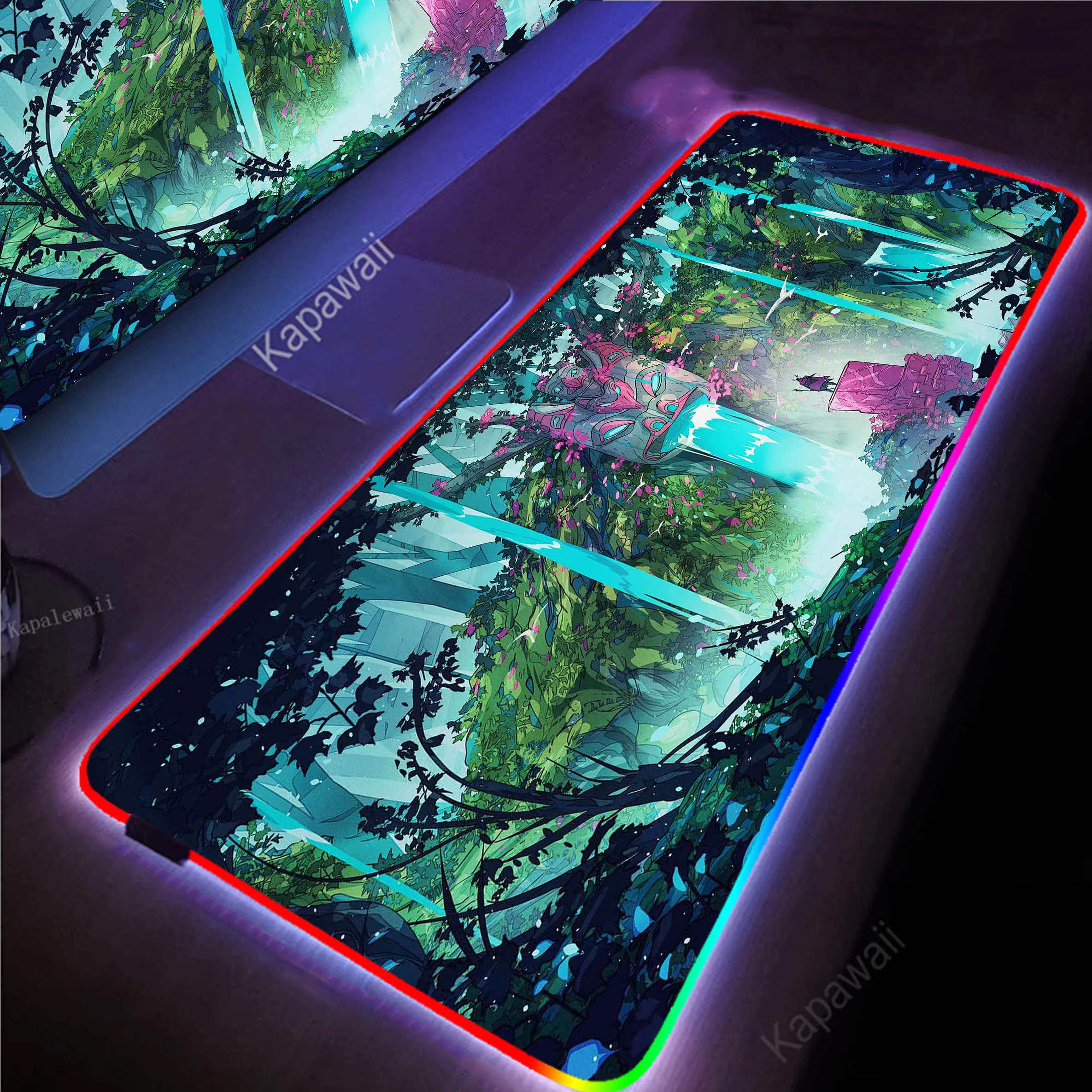 

Japanese Landscape RGB LED Backlit Extended Mousepad Gaming Speed Keyboard Pads Desk Mat Office Mouse Pad Tapis de Souris 90x40