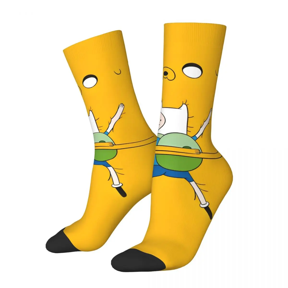 Fashion Male Men Socks Cartoon Finn And Jake Adventures Time Sock Polyester Sport Women Socks Spring Summer Autumn Winter