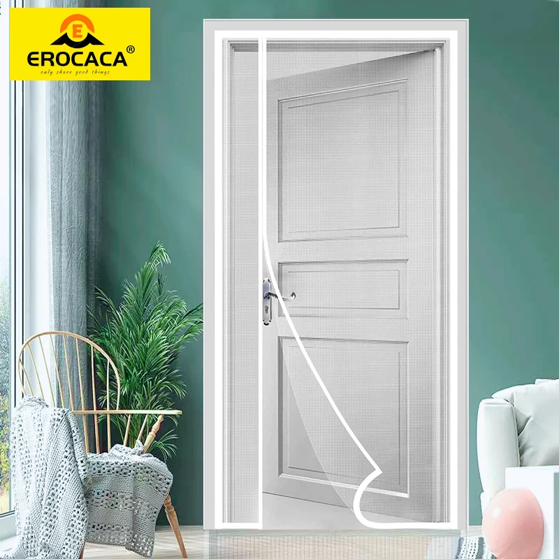 EROCACA Magnetic Door Screen Mosquito Net Custom Summer Anti insect Mesh Automatic Closing Curtain Applicable to glass doors