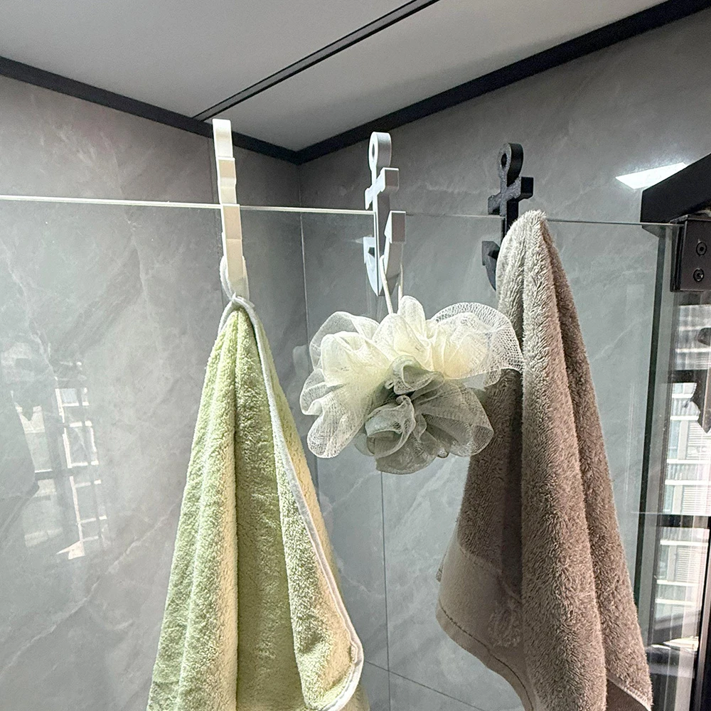 Duschtür-Handtuchhaken für 6mm-8mm Glastüren, Badezimmer-Aufhänger für Kleidung, Handtücher, Bademäntel, Wäsche, Wohnheim, Apartment