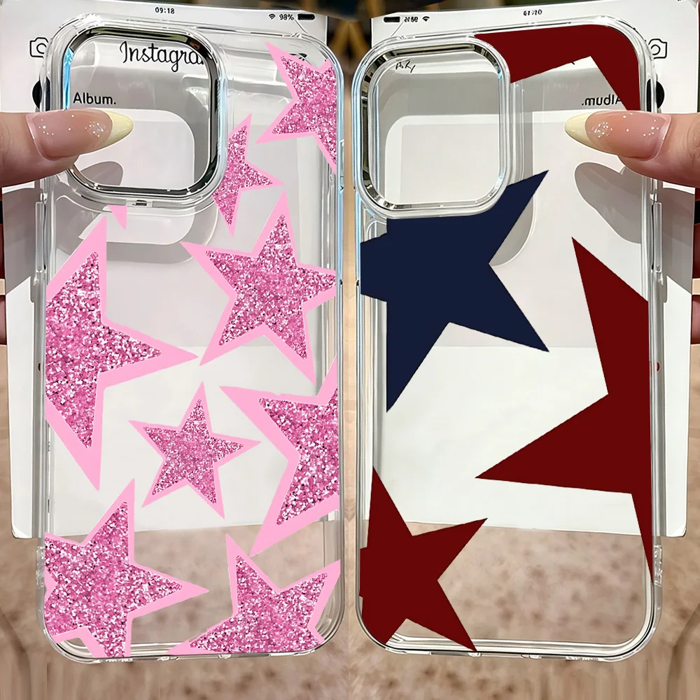 Coque de téléphone de luxe avec étoiles colorées, étui arrière en Silicone TPU souple Transparent pour Google Pixel 10 9 8 7 8A 9A XL Pro 4G 5G