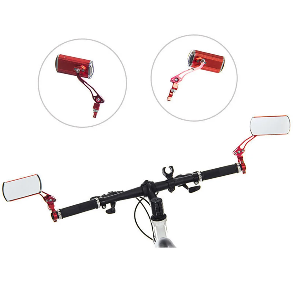 

A Pair 360 Degree Bike Handlebar Mirrors Wide Angle Fully Adjustable Blast-Resistant Bicycle Rear View Mirror Red