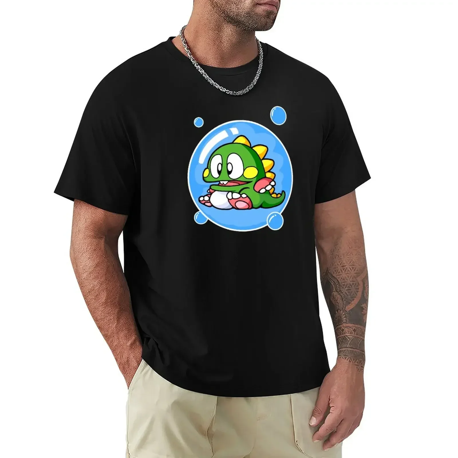 Bubble Bobble T-Shirt sweat sports Aesthetic clothing oversized t shirt men clothings funny vintage graphic t-shirts cotton