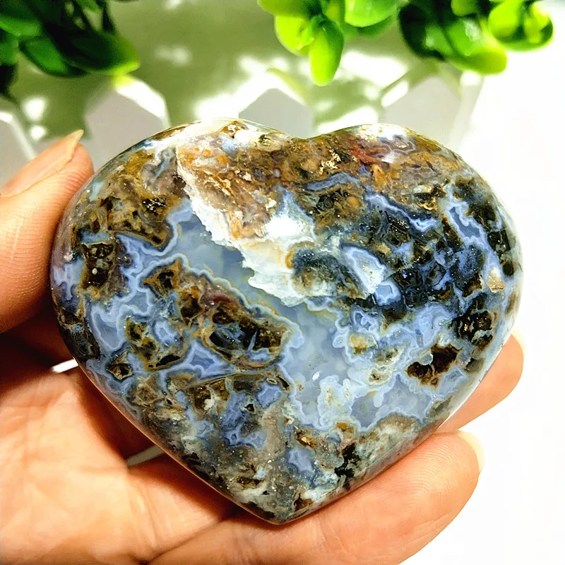 Natural Ocean Jasper Sea Gem Heart Sorcerer Exorcism Meditation Energy Cures Crystal Home Feng Shui Decoration