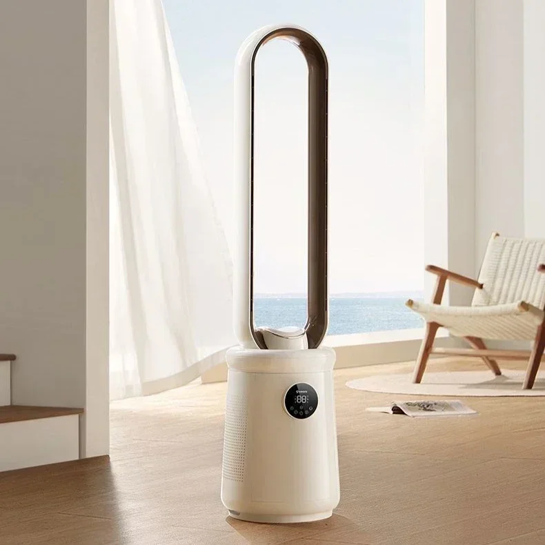 

Бытовой безлистный электрический вентилятор. Дистанционное управление временем. Очистка отрицательных ионов. Воздушное конвекционное охлаждение.