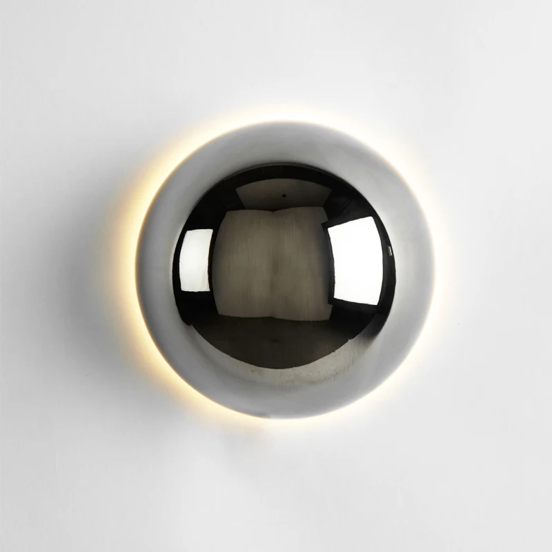 Bauhaus lámpara de pared de lujo, luz de estilo medieval, moderna, minimalista, redonda, pasillo, solar, eclipse, lámpara de mesita de noche