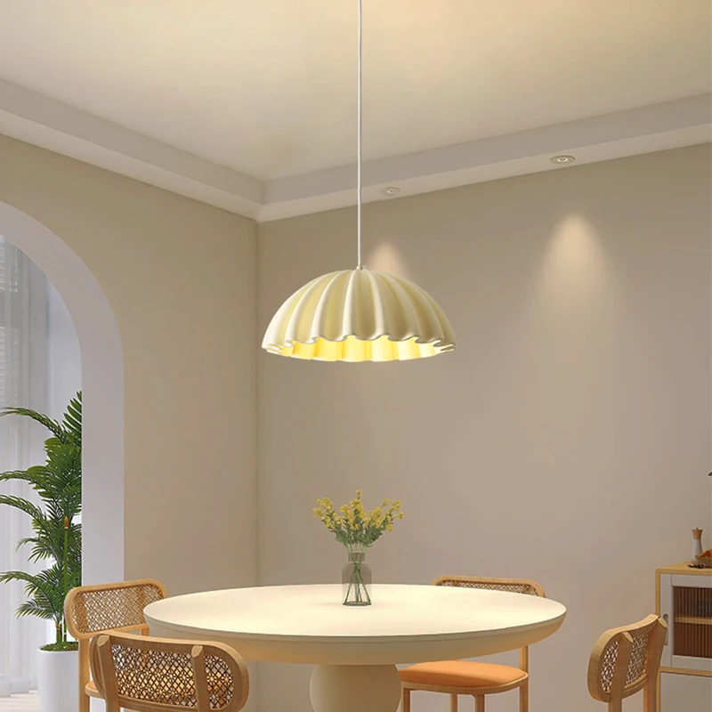

Cream Style Macaron Color Led Pendant Lights Minimalist Small Chandelier For Bedroom Living Room Dining Room Bar Room Decoration