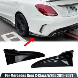 Car Rear Bumper Diffuser Side Splitters For Mercedes Benz C Class W205 C180 C200 C260 C43 AMG 2015-2021 Body Kits Tuning
